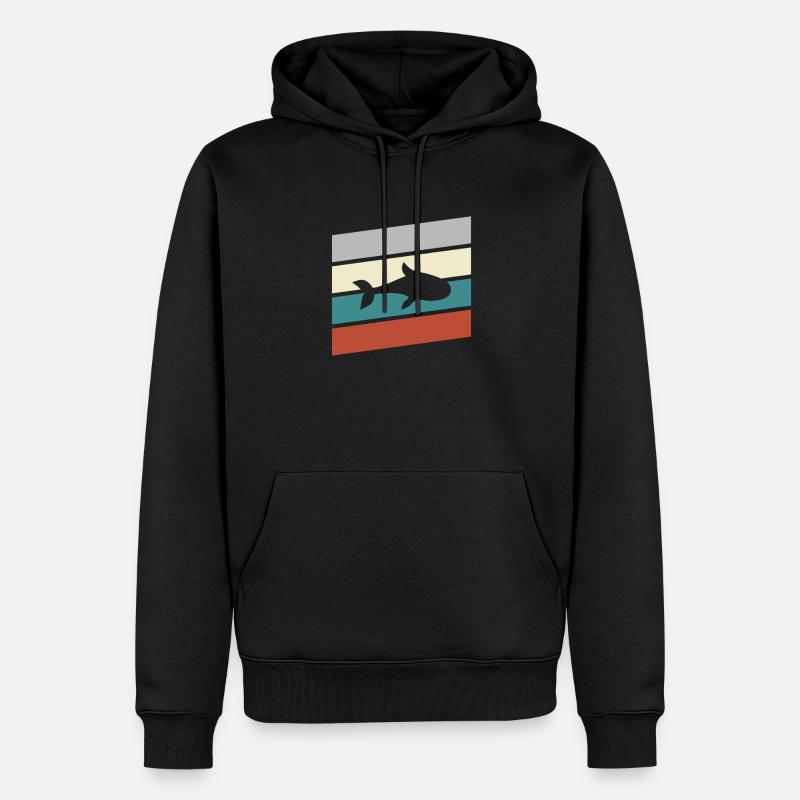 Poisson Rétro - Sweat à capuche Premium bio Homme - noir
