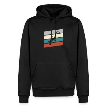 Lézard Rétro - Sweat à capuche Premium bio Homme - noir - Devant - Nico (187cm)