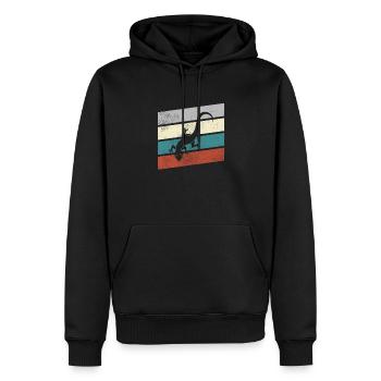 Lézard Rétro - Sweat à capuche Premium bio Homme - noir - Devant - Nico (187cm)