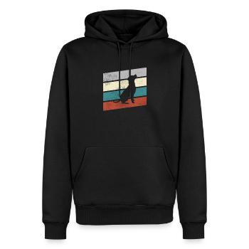 Hund Retro - Männer Premium Bio Hoodie - Schwarz - Vorne - Nico (187cm)