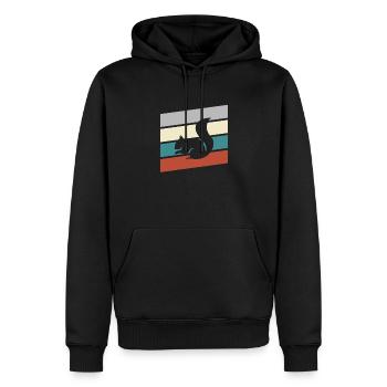 Écureuil Rétro - Sweat à capuche Premium bio Homme - noir - Devant - Nico (187cm)