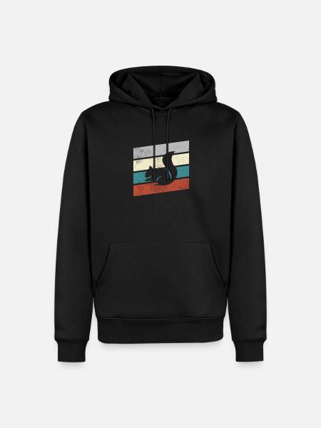 Écureuil Rétro - Sweat à capuche Premium bio Homme - noir