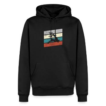 Moose Retro - Sweat à capuche Premium bio Homme - noir - Devant - Nico (187cm)