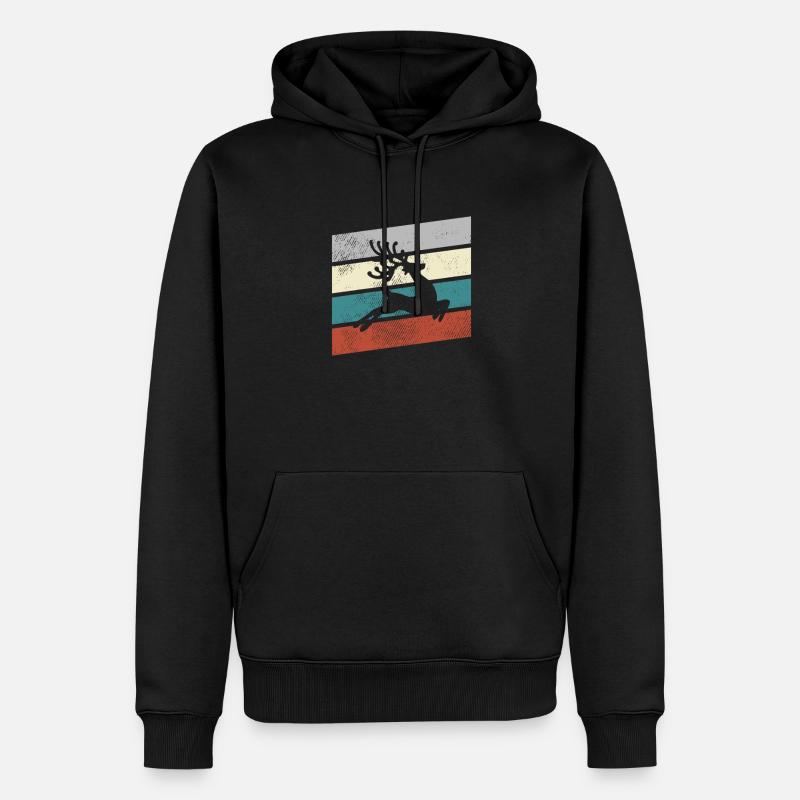 Moose Retro - Sweat à capuche Premium bio Homme - noir