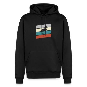 Flamant rose Rétro - Sweat à capuche Premium bio Homme - noir - Devant - Nico (187cm)