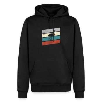 Flamant rose Rétro - Sweat à capuche Premium bio Homme - noir - Devant - Nico (187cm)