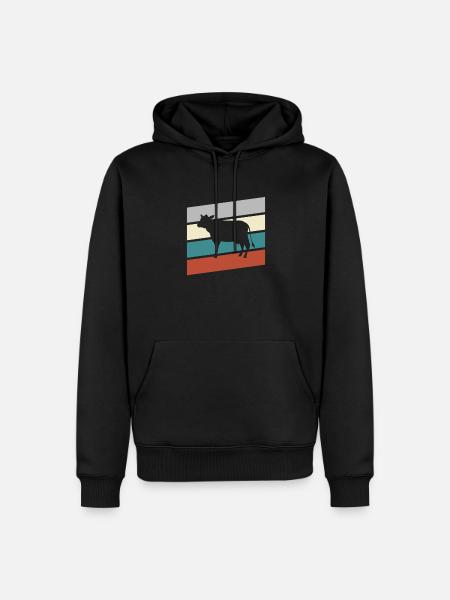 Cow Retro - Men’s Premium Organic Hoodie - black