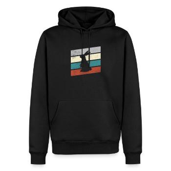 Lapin Rétro - Sweat à capuche Premium bio Homme - noir - Devant - Nico (187cm)