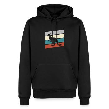 Kangourou Rétro - Sweat à capuche Premium bio Homme - noir - Devant - Nico (187cm)