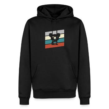 Koala Rétro - Sweat à capuche Premium bio Homme - noir - Devant - Nico (187cm)