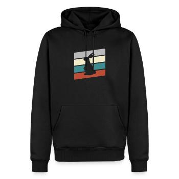 Lapin Rétro - Sweat à capuche Premium bio Homme - noir - Devant - Nico (187cm)