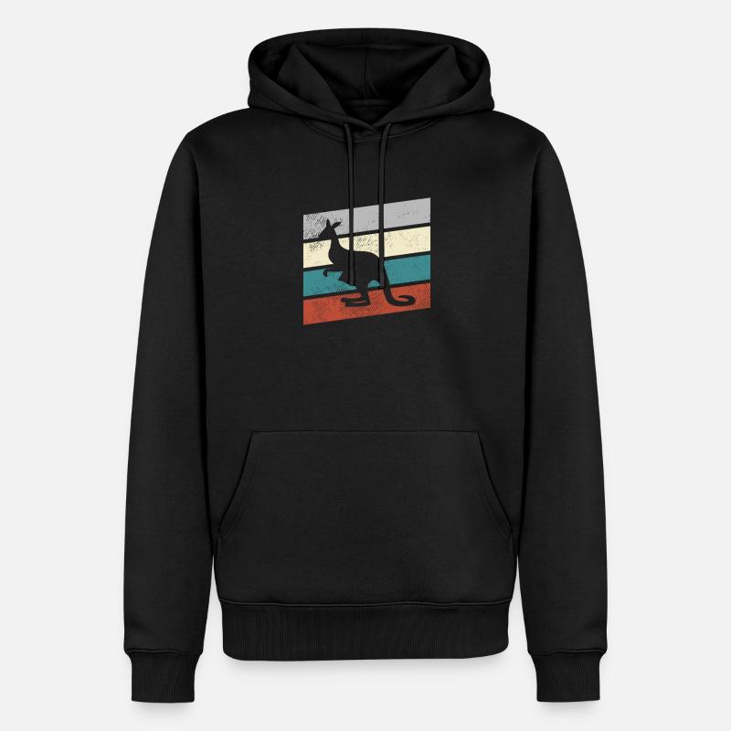Känguru Retro - Männer Premium Bio Hoodie - Schwarz