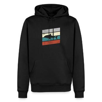 Hai Retro - Männer Premium Bio Hoodie - Schwarz - Vorne - Nico (187cm)