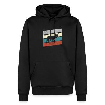Hirsch Rétro - Sweat à capuche Premium bio Homme - noir - Devant - Nico (187cm)