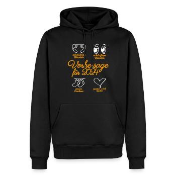 Werdende Eltern 2024 Babybauch Vorhersage - Männer Premium Bio Hoodie - Schwarz - Vorne - Nico (187cm)