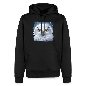 Eulen Kauz Owl Uhu Nachteule Eule - Männer Premium Bio Hoodie - Schwarz - Vorne - Nico (187cm)
