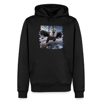 Aulne pygargue à tête blanche oiseau aigle pierre - Sweat à capuche Premium bio Homme - noir - Devant - Nico (187cm)