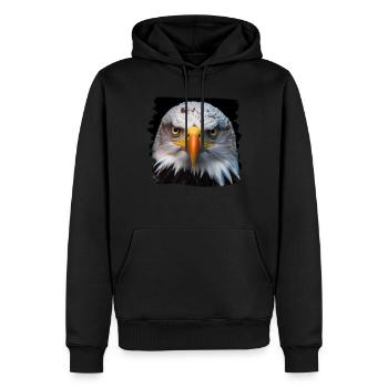 Aulne pygargue à tête blanche oiseau aigle pierre - Sweat à capuche Premium bio Homme - noir - Devant - Nico (187cm)