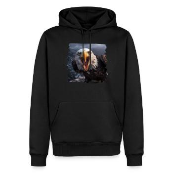 Aulne pygargue à tête blanche oiseau aigle pierre - Sweat à capuche Premium bio Homme - noir - Devant - Nico (187cm)