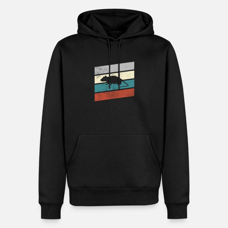 Maus Retro - Männer Premium Bio Hoodie - Schwarz