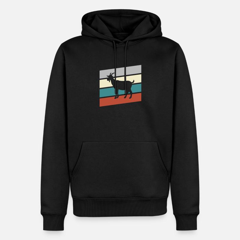 Ziege Retro - Männer Premium Bio Hoodie - Schwarz