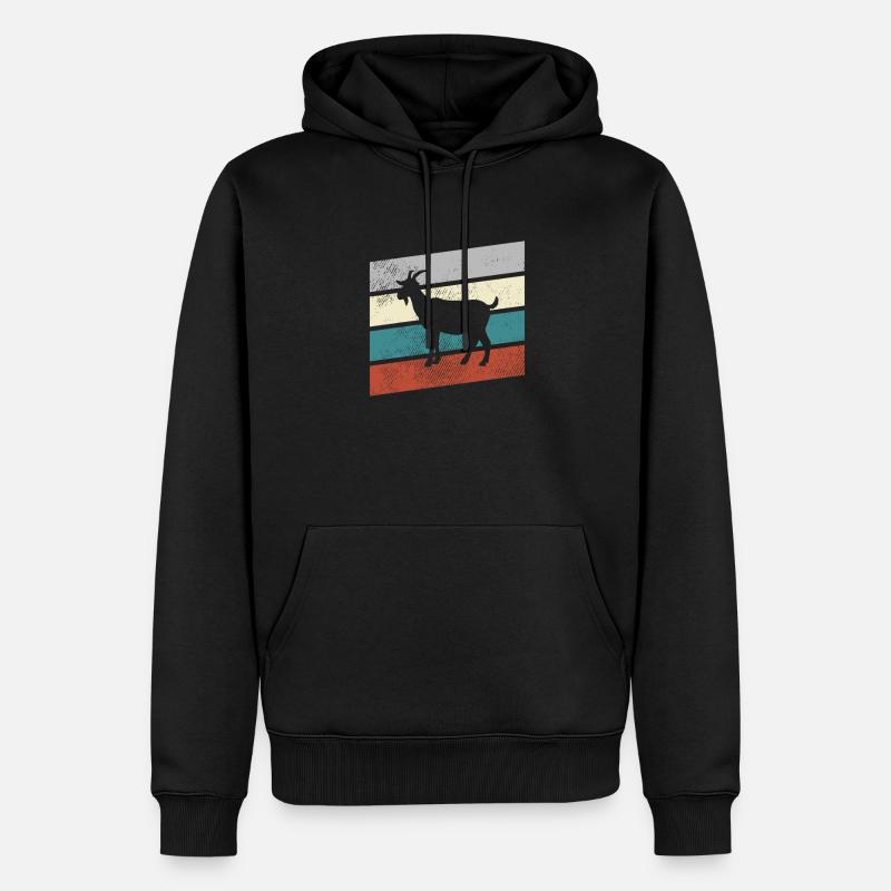 Ziege Retro - Männer Premium Bio Hoodie - Schwarz