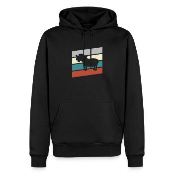 Schaf Retro - Männer Premium Bio Hoodie - Schwarz - Vorne - Nico (187cm)