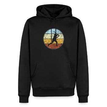 baseball retro - Männer Premium Bio Hoodie - Schwarz - Vorne - Nico (187cm)