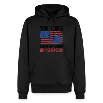 Pfadfinderführer Usa Design Für Einen - Männer Premium Bio Hoodie - Schwarz - Vorne - Nico (187cm)