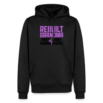Umgebautes Hüft-opa-design Für Eine Person Nach - Sweat à capuche Premium bio Homme - noir - Devant - Nico (187cm)