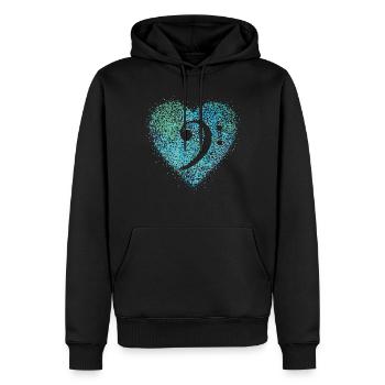 Bass clef bass singer cello music teacher - Men’s Premium Organic Hoodie - black - Front - Nico (187cm)