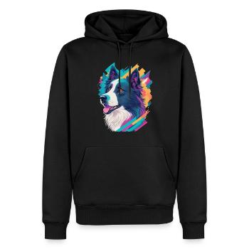 Border Collie Hunde Liebe Hund Haustier Design - Männer Premium Bio Hoodie - Schwarz - Vorne - Nico (187cm)