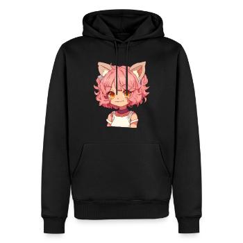 Kemonomimi Kawaii Anime Mädchen Manga Design - Männer Premium Bio Hoodie - Schwarz - Vorne - Nico (187cm)