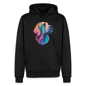 Labrador Dog - Amour du design d’ami à quatre pattes - Sweat à capuche Premium bio Homme - noir - Devant - Nico (187cm)