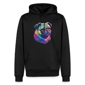 Süßer Mops - Das ultimative Hundeliebhaber Design - Männer Premium Bio Hoodie - Schwarz - Vorne - Nico (187cm)