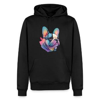 Französische Bulldogge Hund Haustier Liebe - Männer Premium Bio Hoodie - Schwarz - Vorne - Nico (187cm)