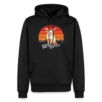 Retro Vintage Fennec Fox Propriétaire Fennec Foxes - Sweat à capuche Premium bio Homme - noir - Devant - Nico (187cm)