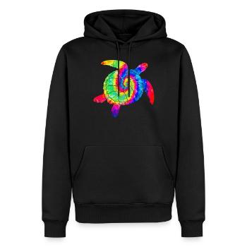 Tortue de mer Tie Dye - Sweat à capuche Premium bio Homme - noir - Devant - Nico (187cm)