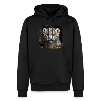 Léopard des neiges Léopard des neiges - Sweat à capuche Premium bio Homme - noir - Devant - Nico (187cm)