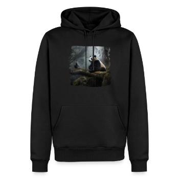 Pandas realistic Panda Großer Panda - Männer Premium Bio Hoodie - Schwarz - Vorne - Nico (187cm)