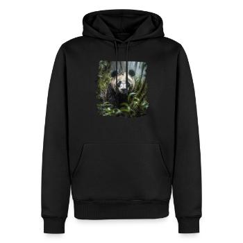 Pandas realistic Panda Giant Panda - Men’s Premium Organic Hoodie - black - Front - Nico (187cm)