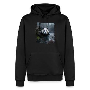 Pandas realistic Panda Großer Panda - Männer Premium Bio Hoodie - Schwarz - Vorne - Nico (187cm)