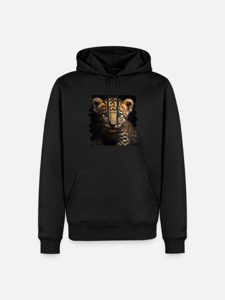 Leoparden Leoparde realistic Leopard - Männer Premium Bio Hoodie - Schwarz