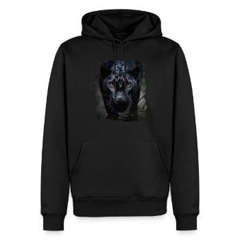Panthère noire Panthère réaliste - Sweat à capuche Premium bio Homme - noir - Devant - Nico (187cm)