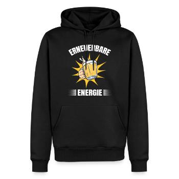 Lustiger Bier Spruch Erneuerbare Energie Klima - Männer Premium Bio Hoodie - Schwarz - Vorne - Nico (187cm)