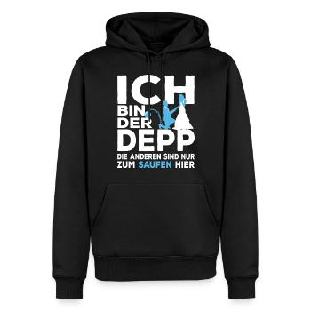 Lustiger JGA Junggesellenabschied Ich Bin Der Depp - Männer Premium Bio Hoodie - Schwarz - Vorne - Nico (187cm)