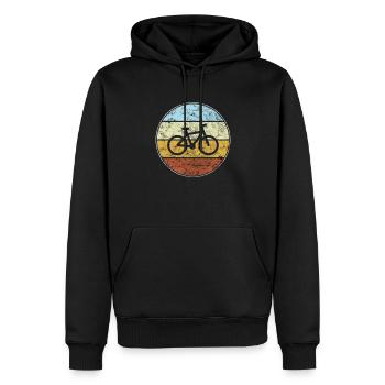 Vélo Rétro - Sweat à capuche Premium bio Homme - noir - Devant - Nico (187cm)