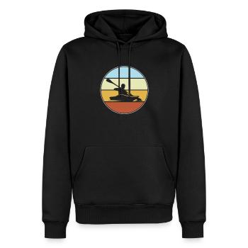 Canoe Retro - Men’s Premium Organic Hoodie - black - Front - Nico (187cm)