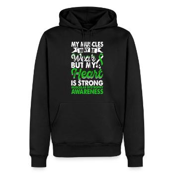 Les muscles peuvent être faibles. Mois de la - Sweat à capuche Premium bio Homme - noir - Devant - Nico (187cm)