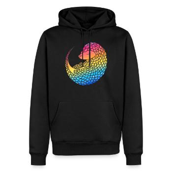 Pangolins panachés propriétaires pangolins - Sweat à capuche Premium bio Homme - noir - Devant - Nico (187cm)